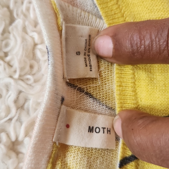 MOTH mod TRAMMA open back sweater Small anthropologie 3/4 sleeve knit belted top - Picture 3 of 5